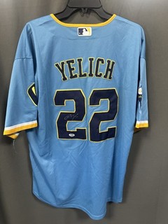Christian Yelich Signed Milwaukee Brewers Baseball Jersey AUTO PSA Sz XL