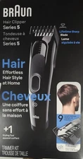 Braun Series 5 HC5310 Rechargeable Hair Clipper 2 Combs Haircut Kit 9-Setting