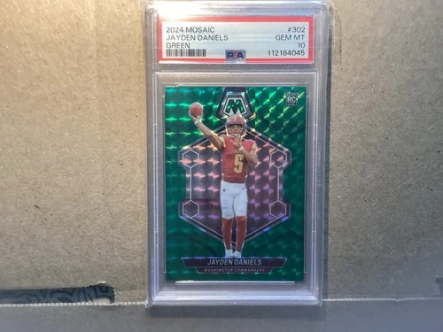 2024 Panini Mosaic - Rookies Jayden Daniels #302 Green Mosaic Prizm (RC)