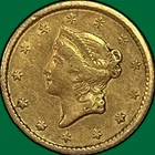 1852 Liberty Head Gold Dollar Extremely Fine XF Coin #44044