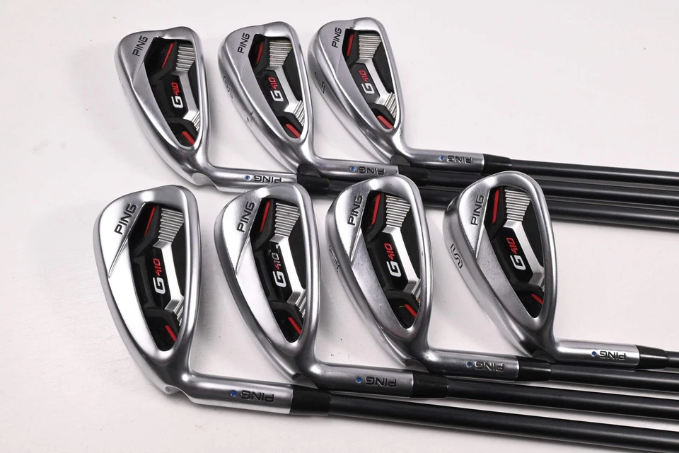 Left Hand Ping G410 Irons / 5-PW+SW / Blue Dot / Regular Flex Ping Alta CB Red - Image 2 of 4