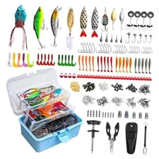  315PCS Portable Fishing Lures Tackle Box with Pliers & Hook Remover, 3-Tier 