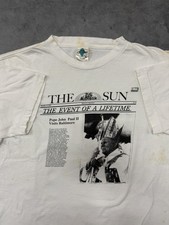 Vtg 90s The Champ Tag Pope John Paul II Newspaper Church Religion Jesus God Tee