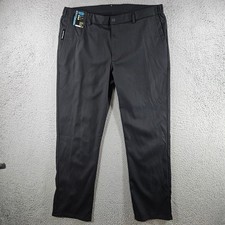 Roundtree Yorke Performance Pants Mens 36x30 Black Straight Flat Front NEW NWT