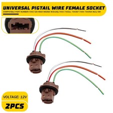 Pigtail Wire Female Socket Harness 7443 Two Turn Signal Lamp Indicator Universal