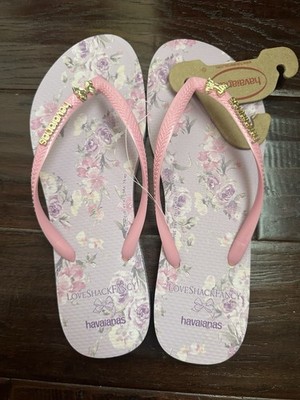 LoveShackFancy x Havaianas 7 / 8 37 38 'Hibiscus Slim Flip Flops