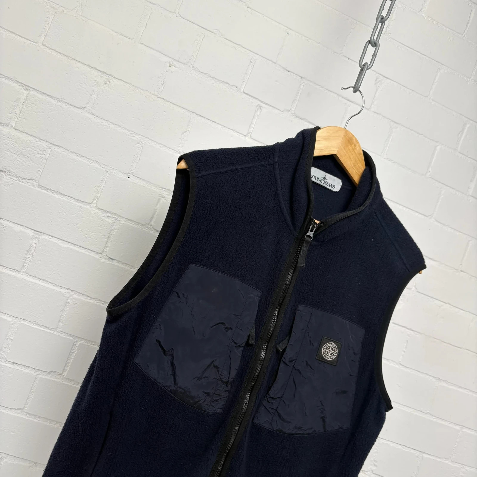 Stone Island Navy Teddy Fleece Gilet image 2