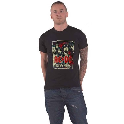 AC/DC T Shirt Highway To Hell Sketch Band Logo new Official Unisex Black