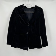 Womens Vintage 90s Victorian Velvet Blazer Sz 12 Jacket Academia Goth Minimalist