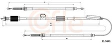 Bremsseil Seilzug Feststellbremse COFLE 92.11.5841 für OPEL ASTRA Caravan P10