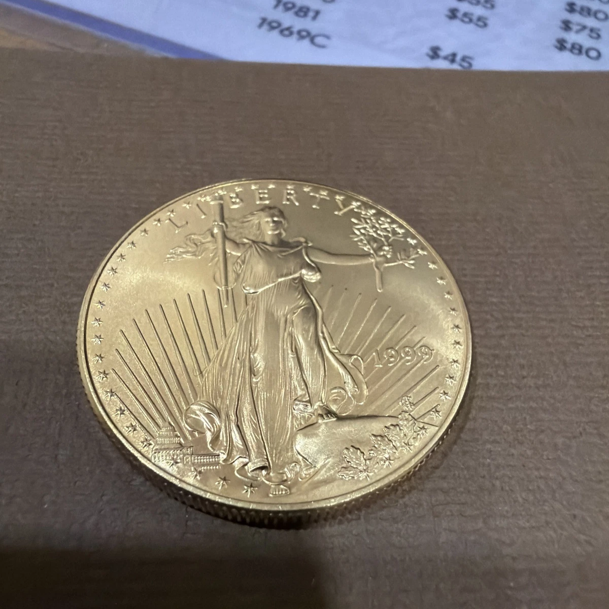 American Eagle 1 oz Precious Metal Content per Unit 1999 Gold
