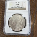 1886 Morgan Dollar MS 64 NGC Silver $1 Uncirculated Coin