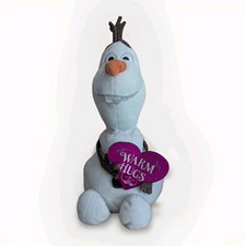 Disney Frozen Olaf Plush 17"   Warm Hugs Heart   Sitting Snowman   Read   EUC