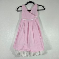 Ralph Lauren Seersucker Wrap Dress Kids Girl 6X Pink Stripe Lined Party Preppy