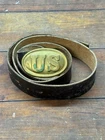 US Civil War Reproduction Leather Belt with Brass “US” Buckle – Vintage Replica