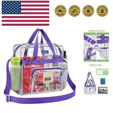 Clear Bag for Stadium Events 12 6 12 Clear Tote Lunch Bag with Reinforced Str...