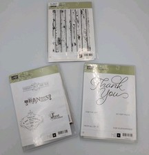 Stampin Up Cling Rubber Stamps Vintage Verses Thank You Just Because Set Of 3