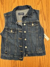 Old Navy Girls Size XL 14-16 Blue Button Up Denim Jean Jacket Medium Wash