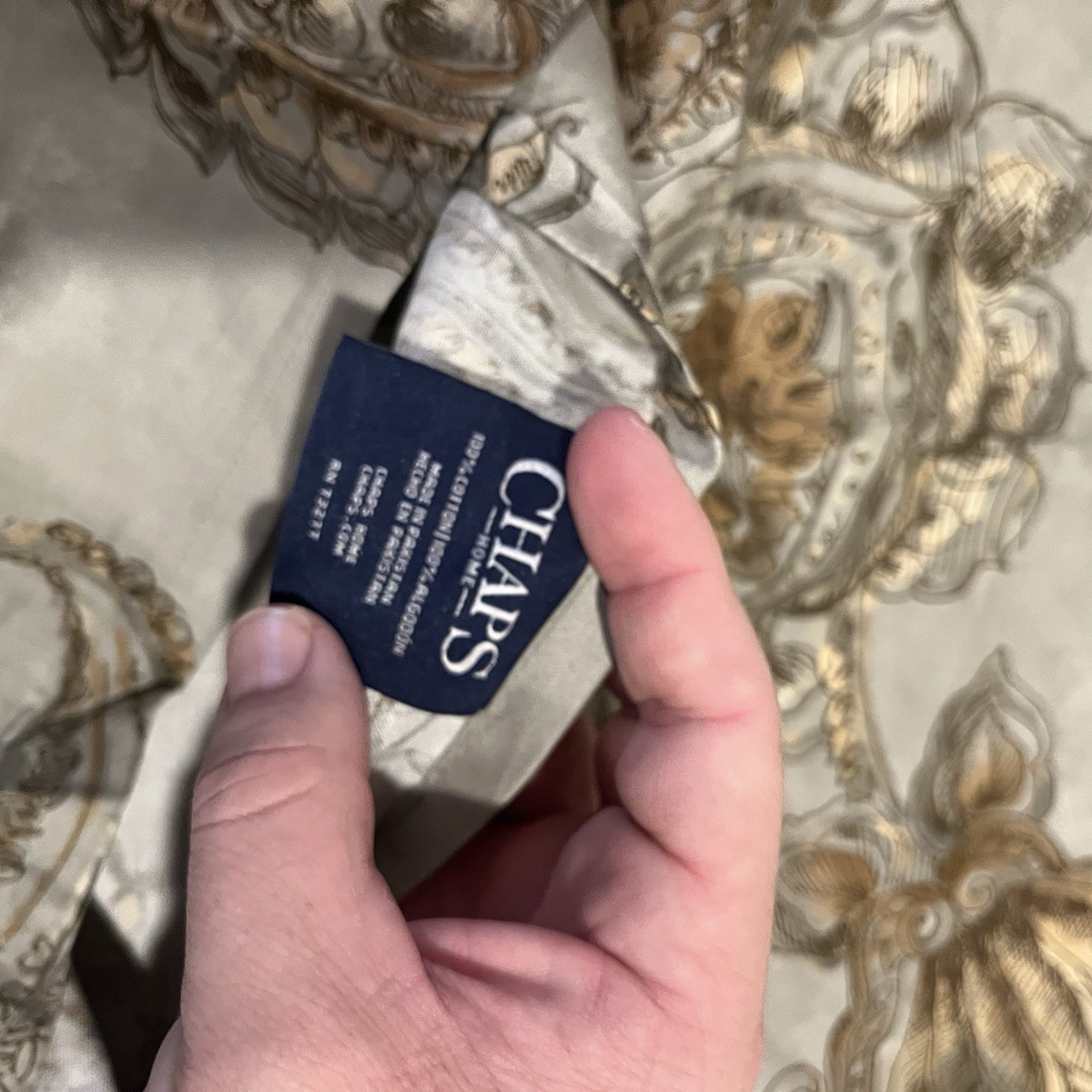 Chaps Home Ralph Lauren Cold Spring Paisley Gray Gold King Sham