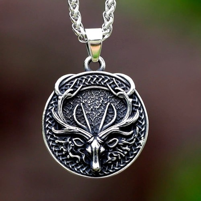 #ad Viking Deer Necklace Stainless Steel Necklace AU $26.00