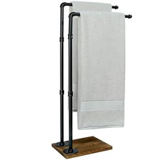 40 Inch Free Standing Towel Racks for Bathroom, Black Towel Holders with