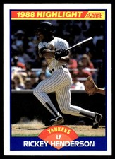 Rickey Henderson 1989 Score #657 New York Yankees MLB READ FREE SHIPPING