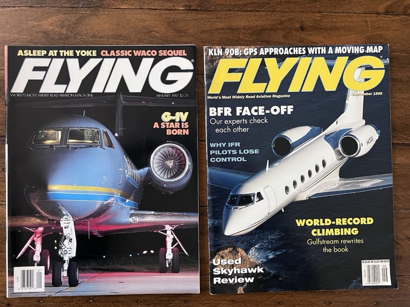 Flying Mag. Gulfstream Issues Jan ‘87 & Sept . ‘95 G-IV Biz Jet G550