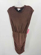 Pre-Owned Evereve Brown Size XS Glitter Cocktail Short Sleeveless Dress