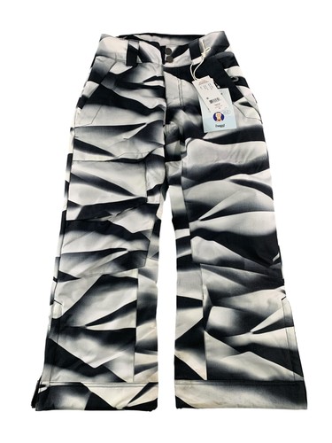Obermeyer Pants Youth Teen Small 8 Black White Print Ski Snow Insulated 45026 on