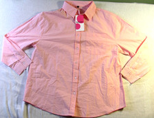 Paintcolors Woman's Collared Button Dress Shirt Pink Long Sleeve Pockets XL"New"