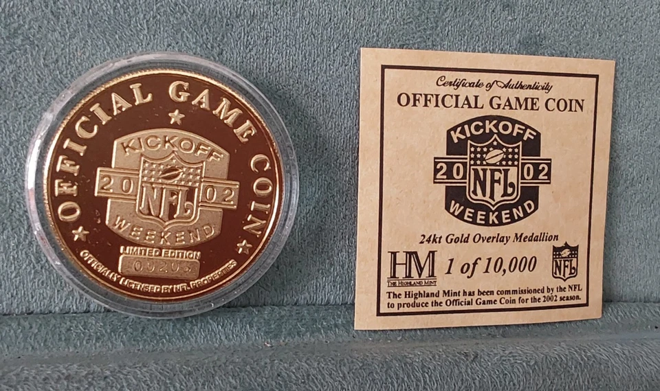 Limited Edition 2002 Chicago Bears 24k Gold Overlay Coin For Kickoff Weekend - Image 2 of 2
