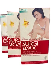 3 surgi-wax tea tree formula hair removal strips 84 count scuffed box