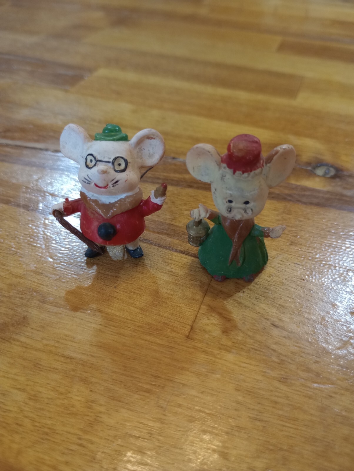 Vintage Miniature Three Blind Mice Wire Tails Missing One Figurine No Markings