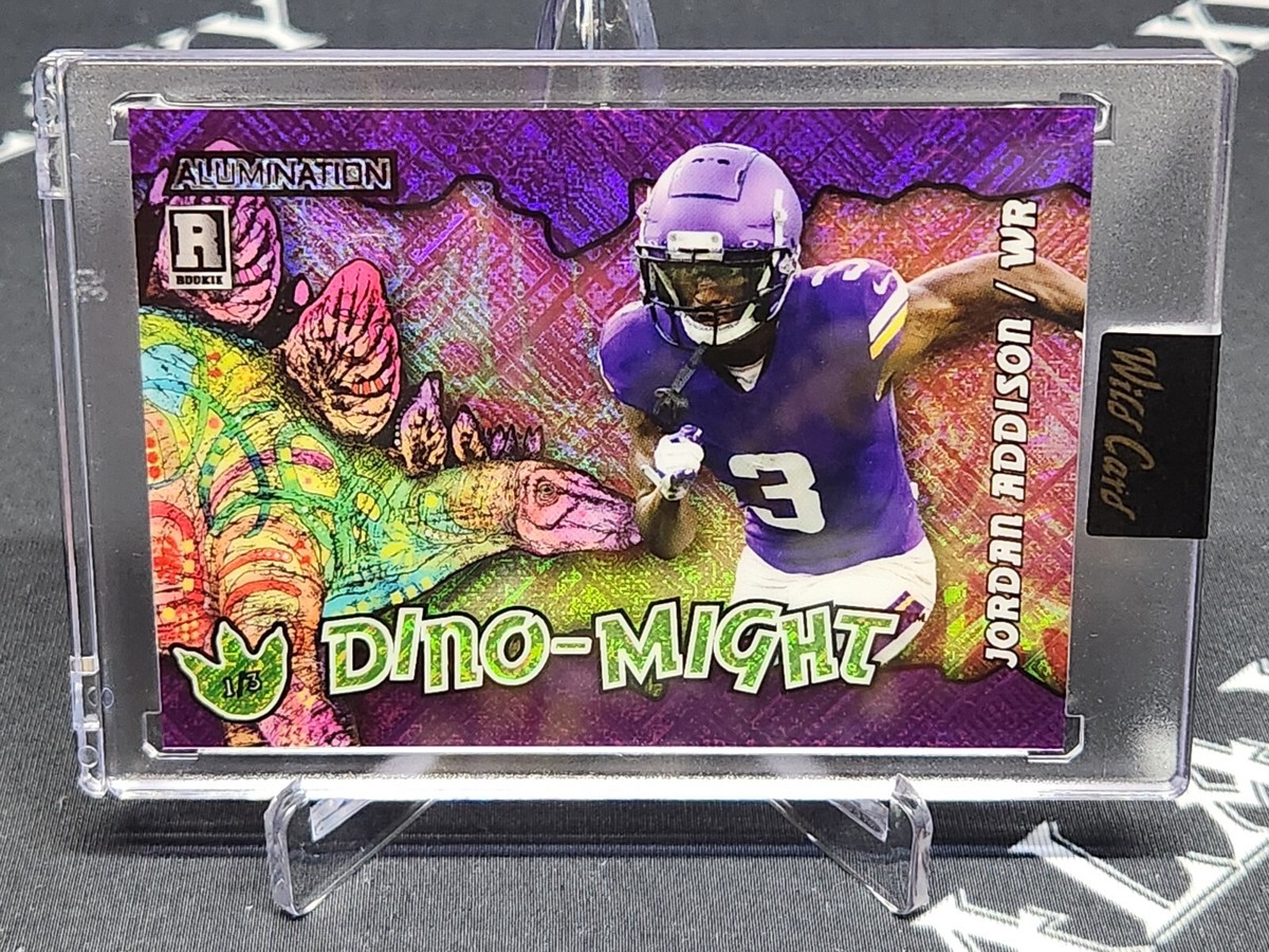 2023 Wild Card Alumination Dino-Might Jordan Addison 1/3 | eBay