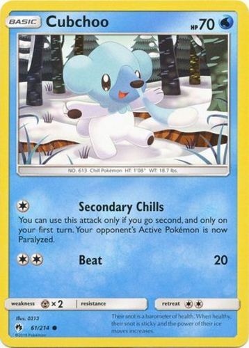 Pokemon Cubchoo - 61/214 - Common NM-Mint Lost Thunder