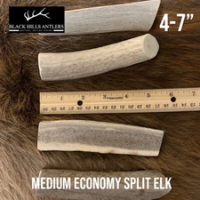 Medium Split Economy Elk Antler Dog Chew - 4 Pack