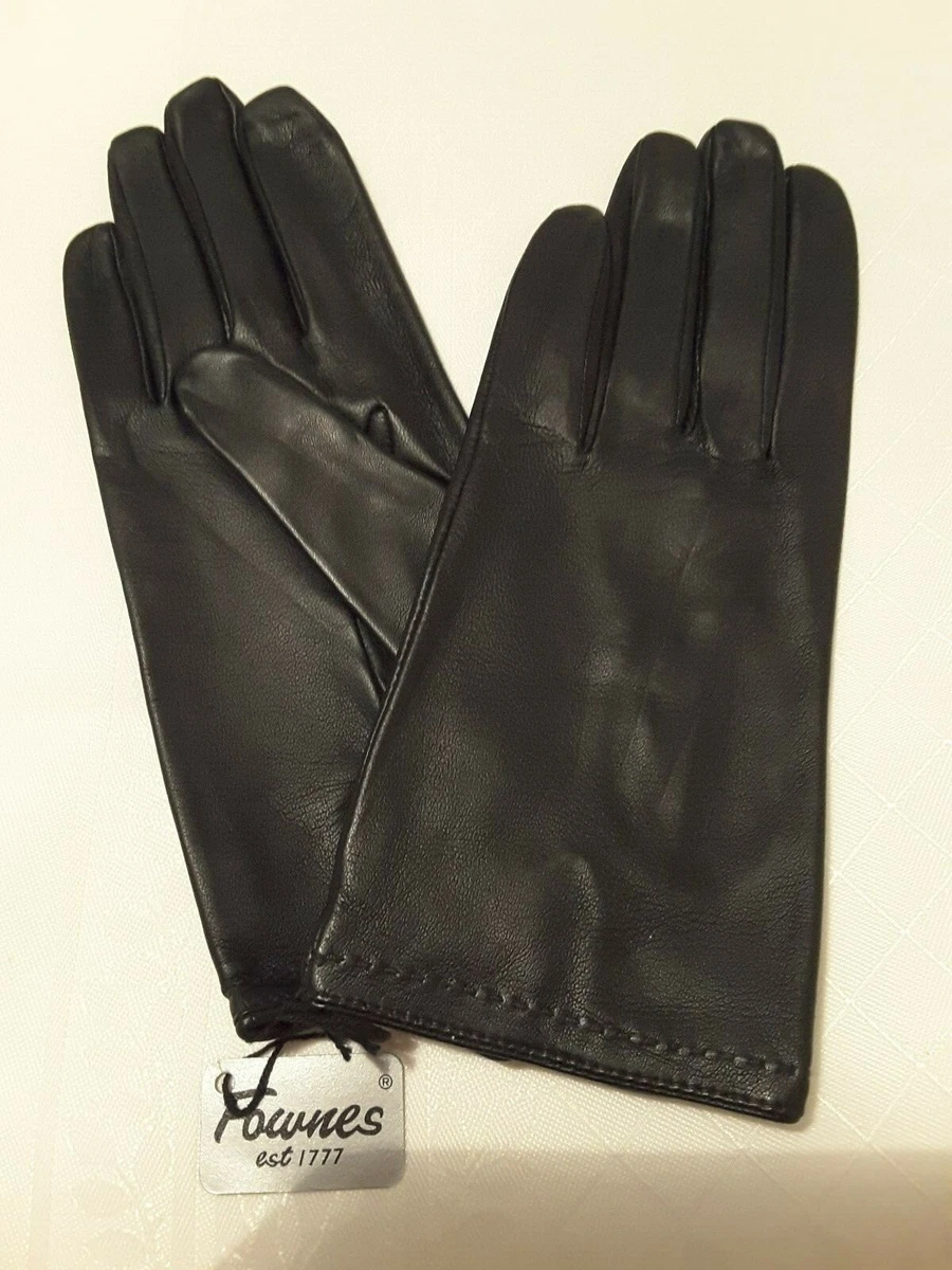 ladies black leather gloves size 7