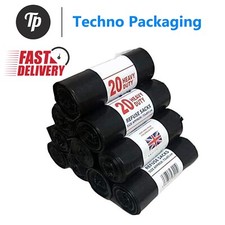 100 HEAVY DUTY STRONG BLACK REFUSE SACKS THICK RUBBISH BAGS BIN LINERS FAST SHIP