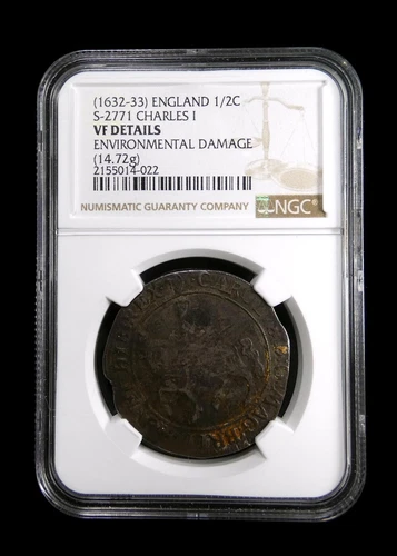 (1632-33) ENGLAND Half Crown. S-2771 Charles I. NGC Certified VF Details. #5611