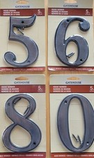 Gatehouse Aged Bronze Solid Zinc 5" House Italic Numbers - Choice - Flush Mount