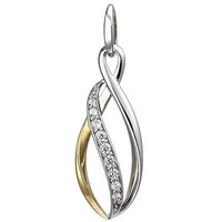 AnhäNger Aus 925 Silber Bicolor Vergoldet 9 Zirkonia SilberanhäNger Halsschmuck