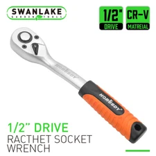 1/2" Drive Ratchet Socket Wrench Non-slip Handle 72 Tooth Quick-Release
