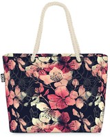 Sakura BlüTen KirschblüTen Schwarz Beach Bag Blumen Grafik Kirschen Rosa Japan
