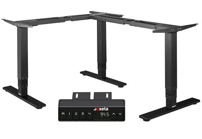 EXETA - HÖHENVERSTELLBARER SCHREIBTISCH Höhenverstellbar Schreibtisch Gestell schwarz Exeta ergoECK Homeoffice 3 Motoren