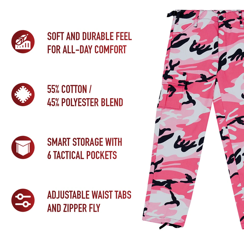 Pantalones BDU camuflados rosa para niños - Rothco 66116 Foto 3 de 3