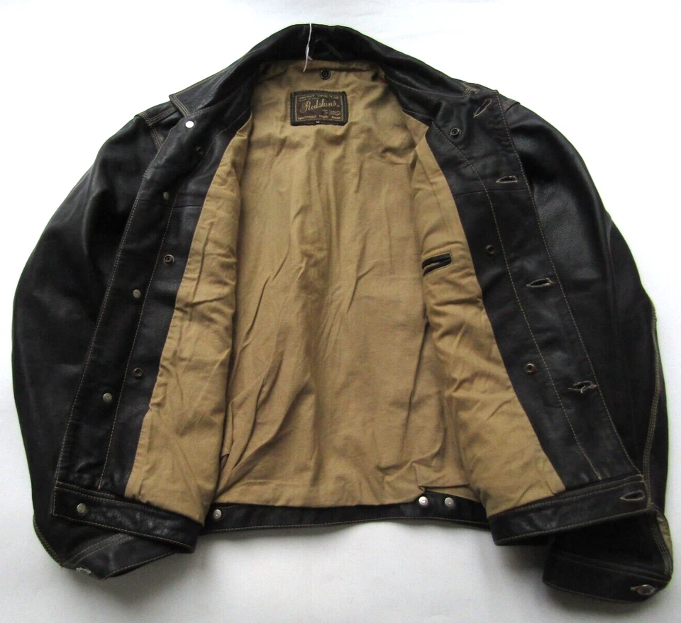 Redskins men's B32 leather bomber jacket Army & Civil medium black LJKTC422 - Image 4 of 4