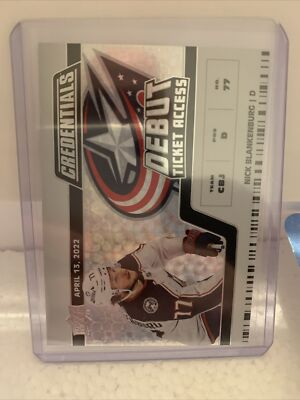 Nick Blankenship 2022-23 Credentials Debut Ticket Access Ap 13 ,2022 #956/999