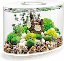 Acquario 15 LED, 15 Litri, Bianco Set Completo Di Acquario Sistema Di Filtraggio