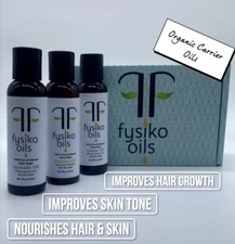 Fysiko Organic Carrier Oils- Gift Set of 3 (Avocado, Sesame & Castor Oil)