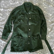 Women's I Saw It First Dark Green Long Denim Jacket - Size 10
